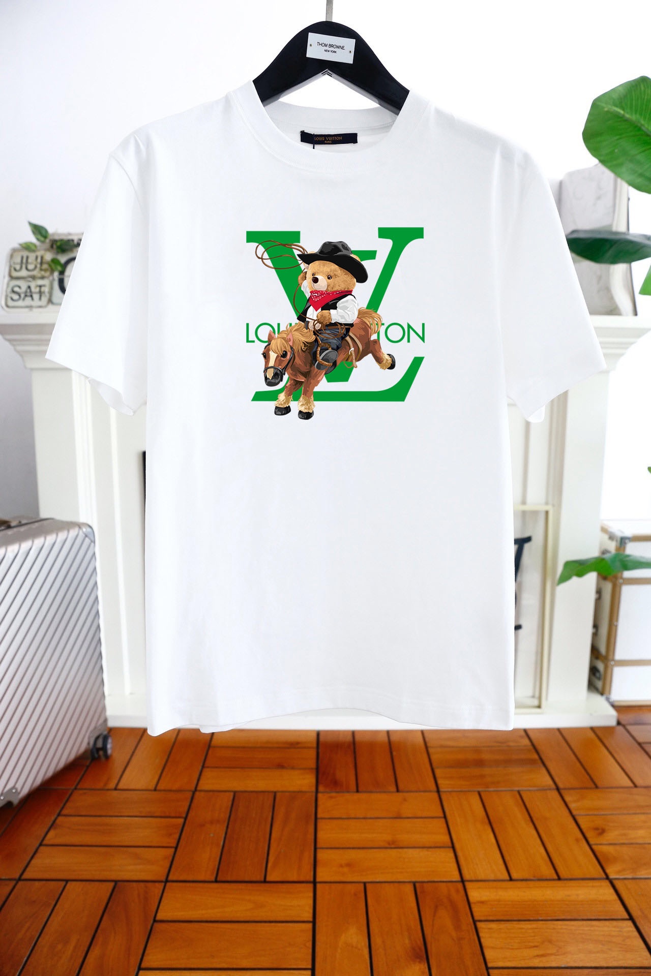 Louis Vuitton Clothing T-Shirt Best Luxury Replica
 Black White Cotton Summer Collection Short Sleeve