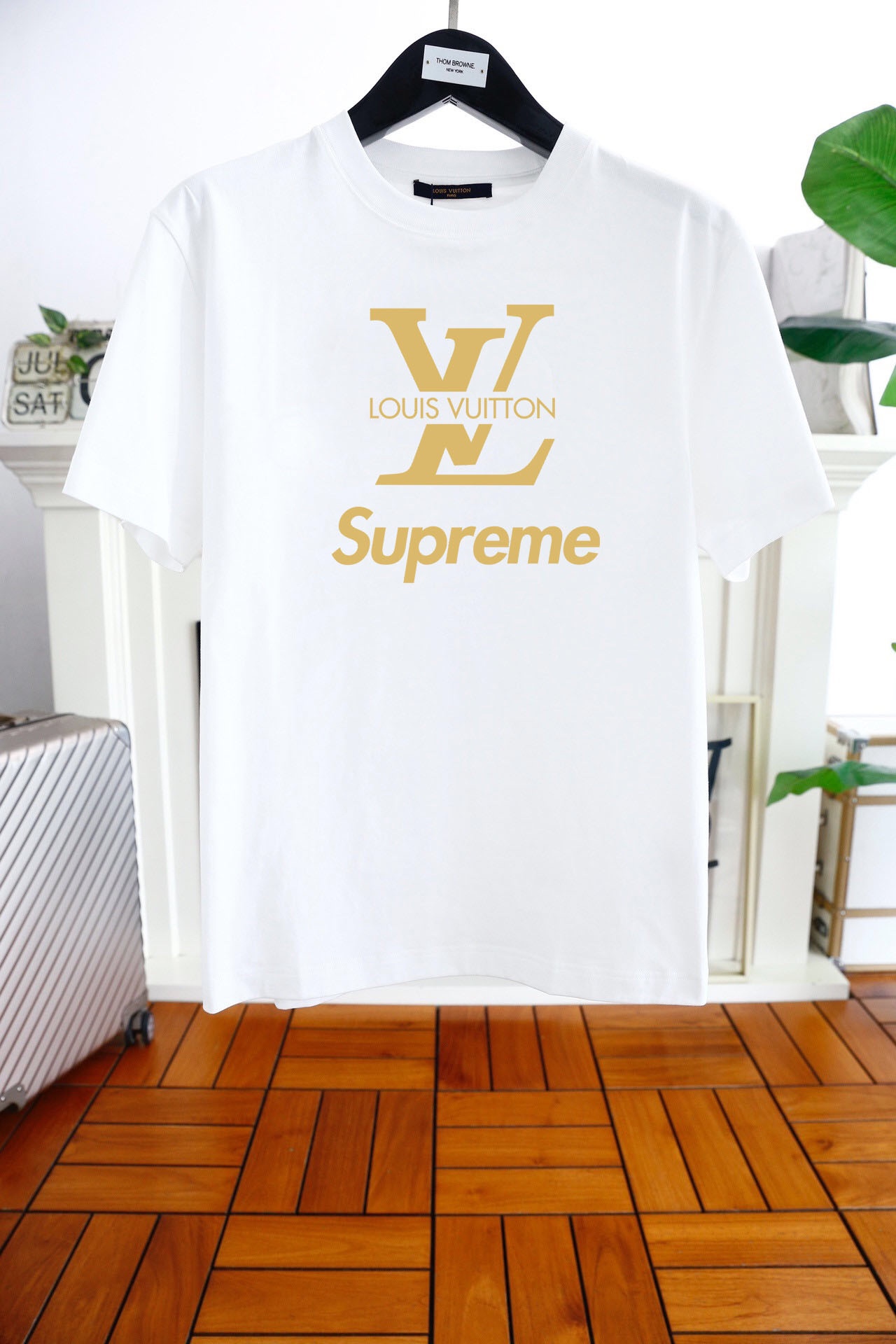 Louis Vuitton Clothing T-Shirt Only sell high-quality
 Black White Cotton Summer Collection Short Sleeve