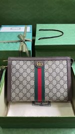 Gucci Ophidia Clutches & Pouch Bags Brown PVC