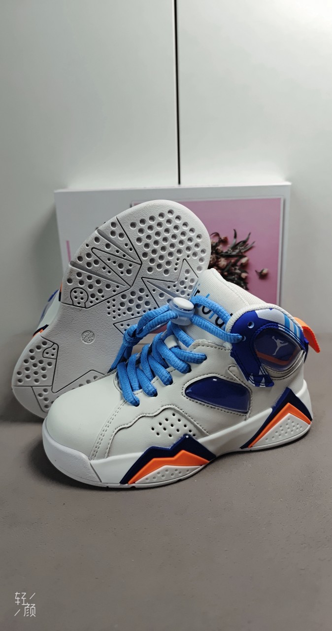 图片[5]-，卖完为止乔7 真气垫[强][强][强]儿童篮球鞋春秋款小宝宝白蓝几何女孩高帮运动鞋男童软底潮鞋[庆祝][庆祝][庆祝]号码26-35-选品中心