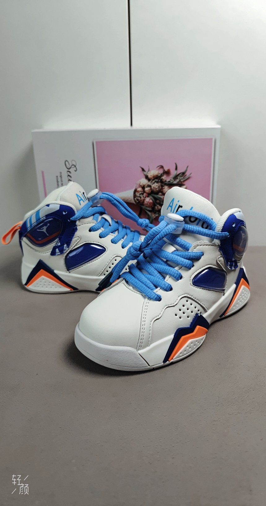 图片[7]-，卖完为止乔7 真气垫[强][强][强]儿童篮球鞋春秋款小宝宝白蓝几何女孩高帮运动鞋男童软底潮鞋[庆祝][庆祝][庆祝]号码26-35-选品中心
