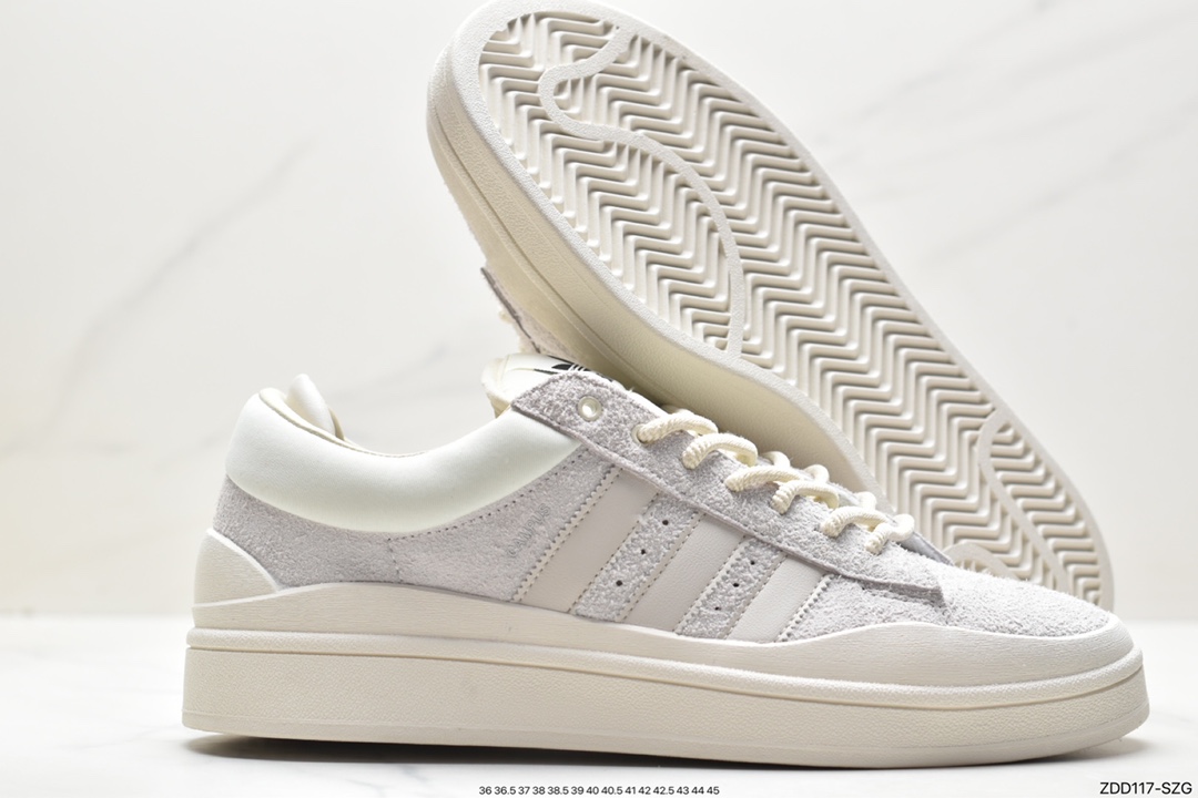 Original box Bad Bunny x adidas originals Campus Bad Bunny white casual sports sneakers FZ5823