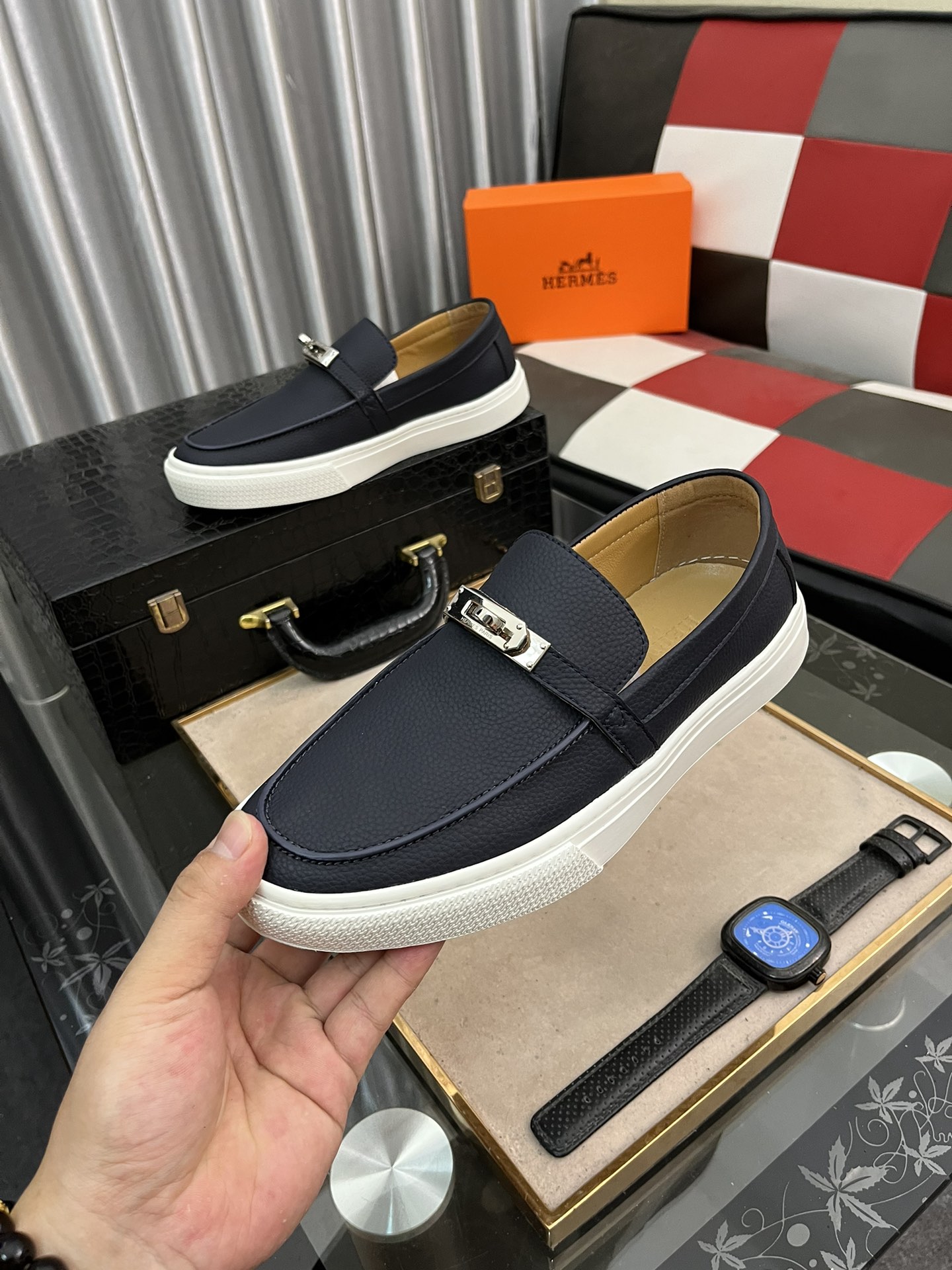 precio de fábrica:** HERMES Hermes ** nuevos zapatos casuales de los hombres, la réplica original de