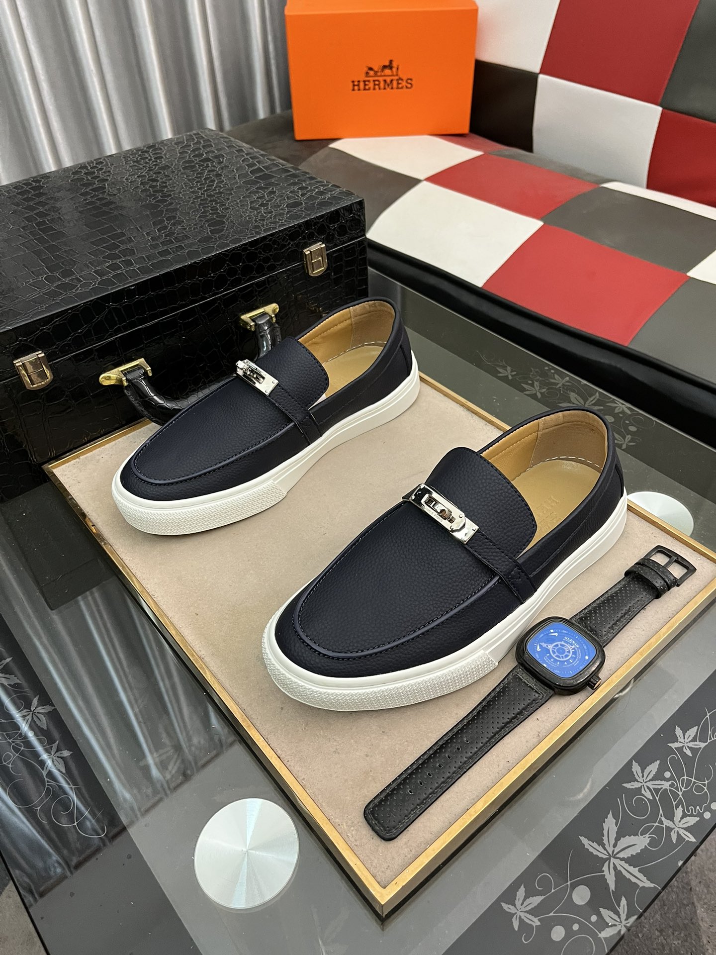precio de fábrica:** HERMES Hermes ** nuevos zapatos casuales de los hombres, la réplica original de