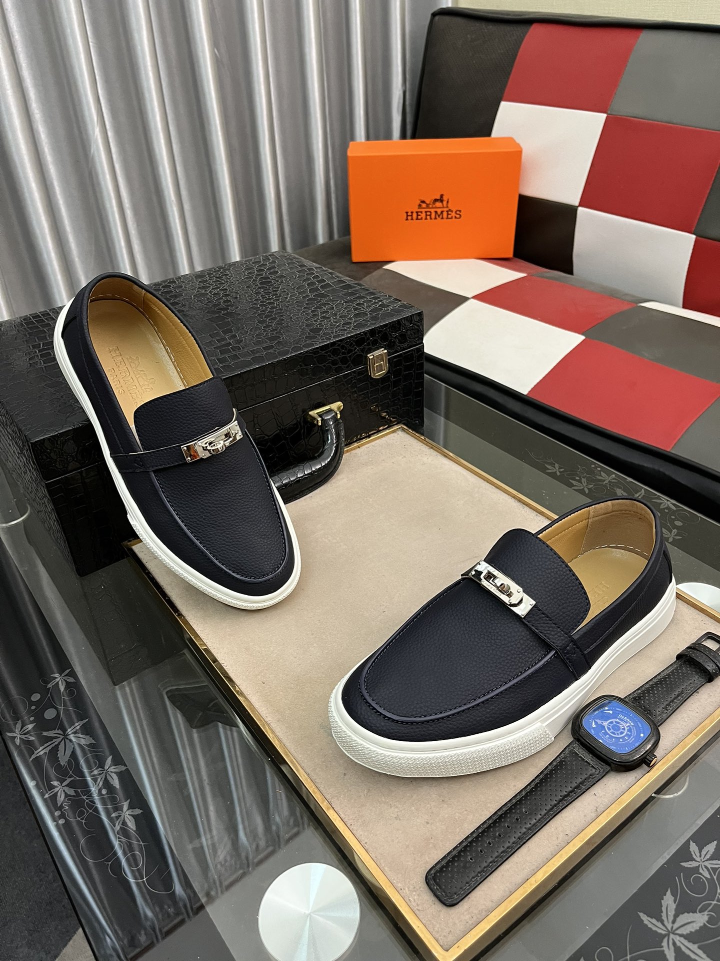 precio de fábrica:** HERMES Hermes ** nuevos zapatos casuales de los hombres, la réplica original de