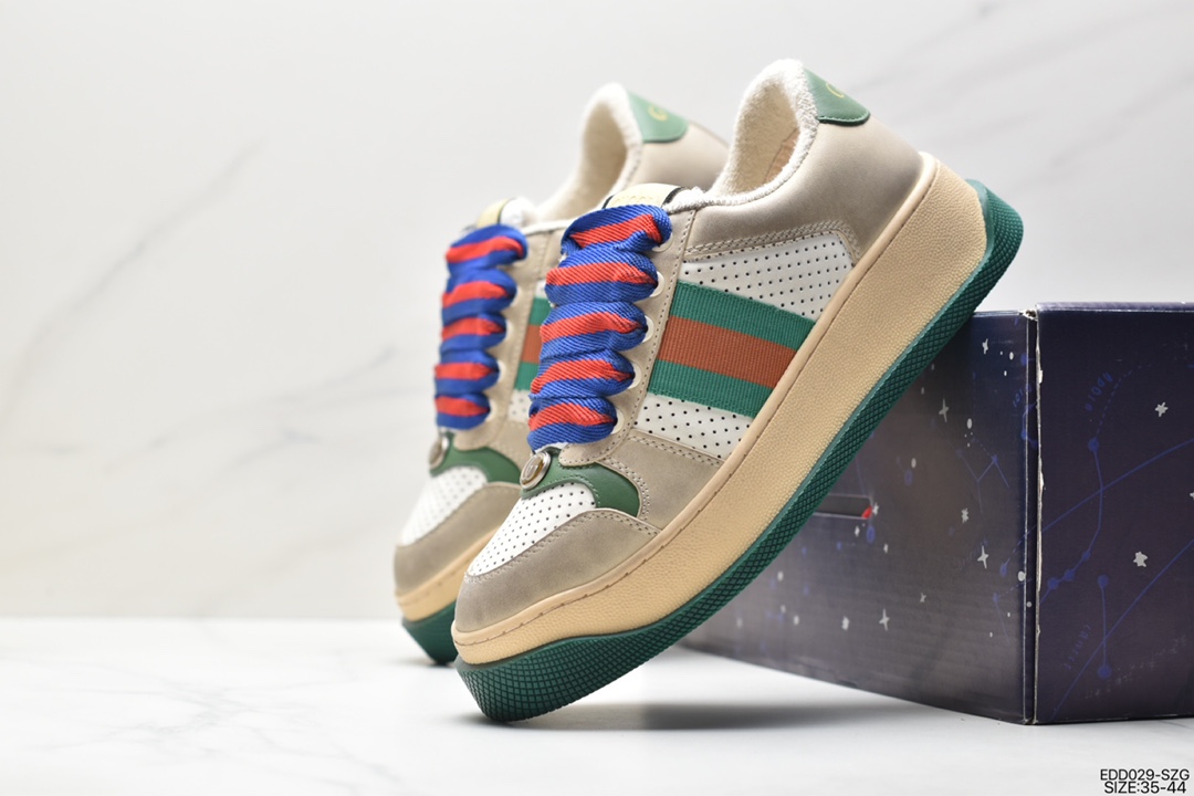 Gucci's latest hit chubby thick-soled dirty shoes with colorful shoelaces MAC90 casual