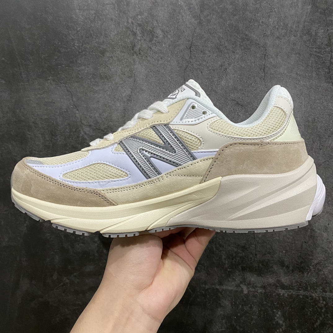 [K version pure original] New Balance M990SS6 NB990V6 white and brown sixth generation presidential retro jogging shoes