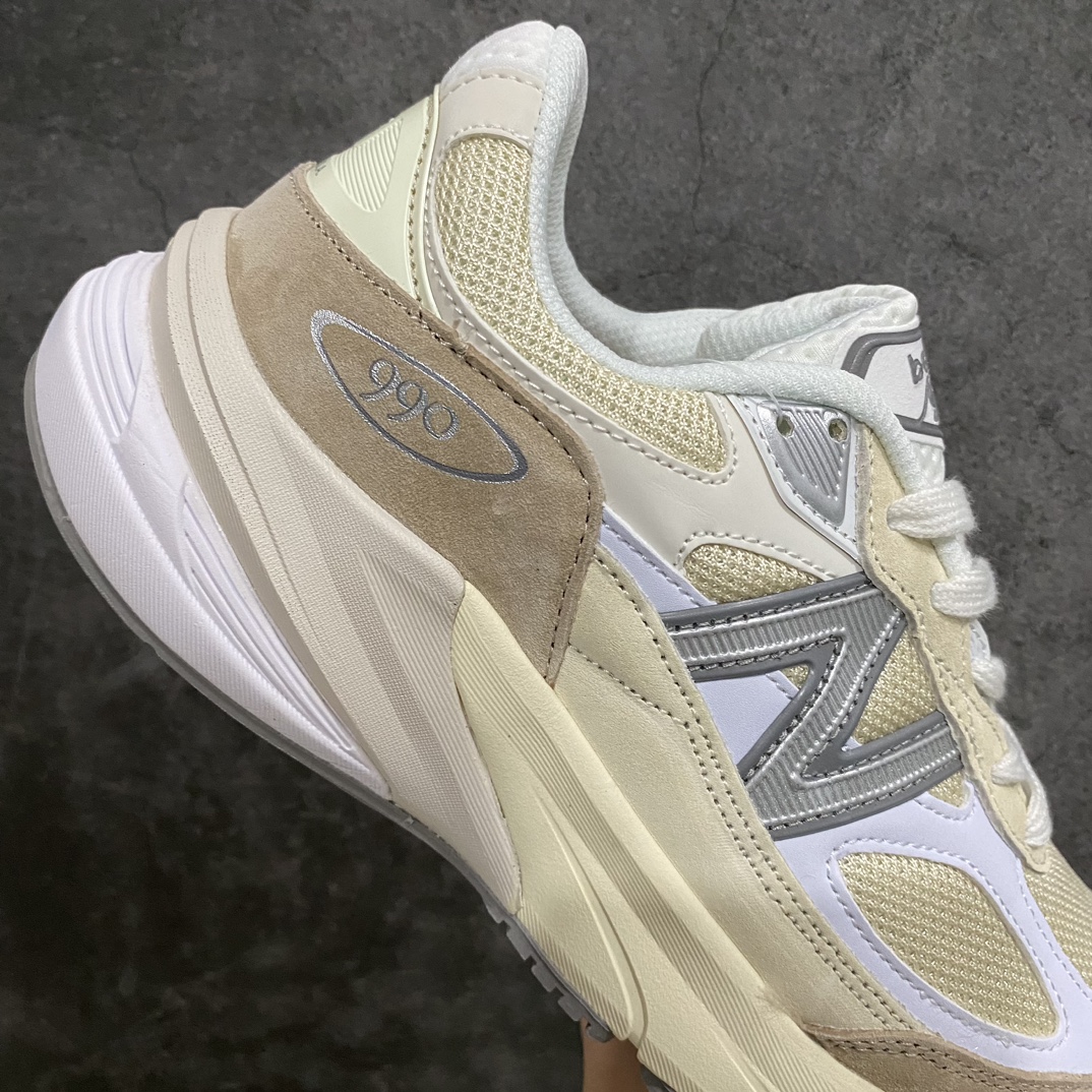 [K version pure original] New Balance M990SS6 NB990V6 white and brown sixth generation presidential retro jogging shoes