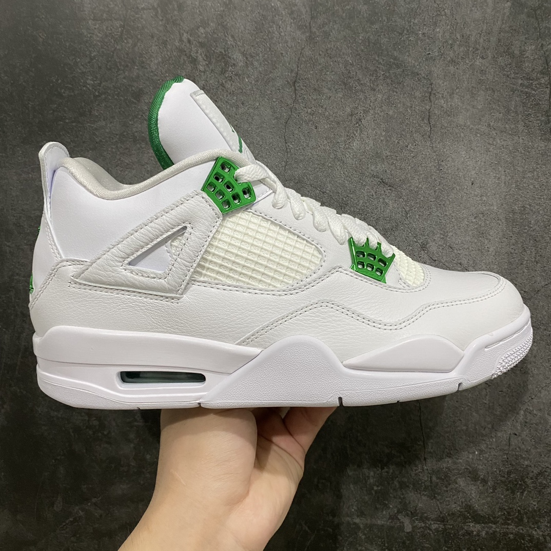 【老DT版本】Air Jordan 4 Retro 白绿金属扣CT8527-113n大厂出品 市场最强版本 完美清洁度n最高工艺复刻 原装无色差修正 全头层制作n原楦原纸板开发 纯正四代版型n原底真实气垫 回弹反馈充足n完美鞋楦打造 市面最高工艺独家外贸鬼佬48大码 尺码：40-48.5-莆田鞋批发中心