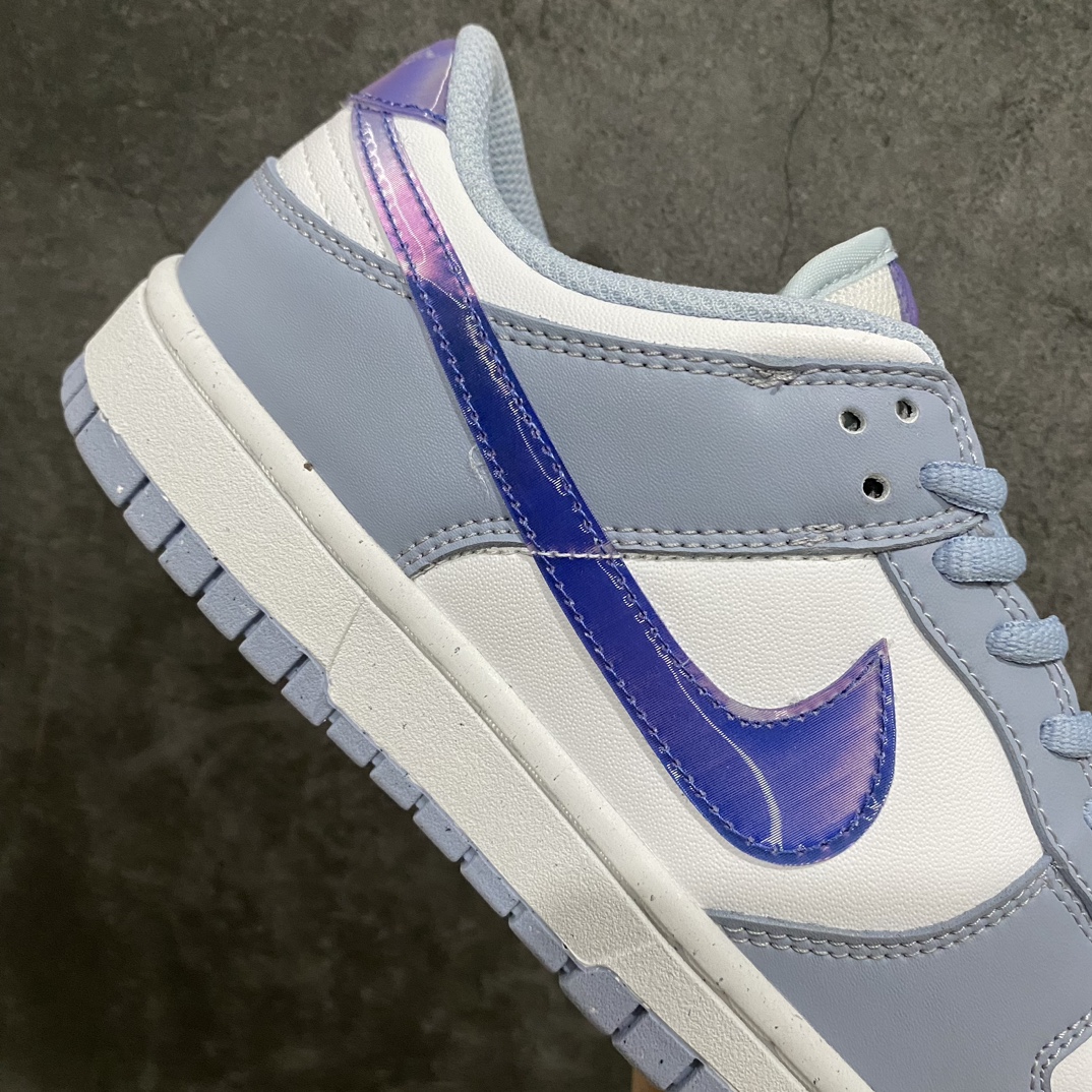 图片[7]-【纯原L版】 Nike Dunk Low“White Blue”的这款产品采用其通常的皮革材质制成，配有网眼鞋舌和付里。它的特点是带有柔和的蓝色覆盖层和相配的鞋带的白色底座。这款鞋的亮点是彩虹色的 Swooshes 、鞋舌和鞋跟，鞋垫上印有耐克的风车标志。Nike Grind 双色调橡胶外底完善了设计 货号：FJ4668-400nsize：35.5 36 36.5 37.5 38 38.5 39 40 40.5 41 42 42.5 43 44 44.5 45 46-莆田鞋批发中心