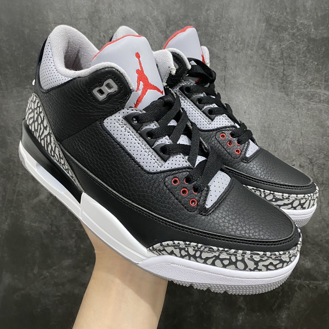 480 【莞产裁片】Air Jordan AJ3 Retro 黑水泥 854262-001