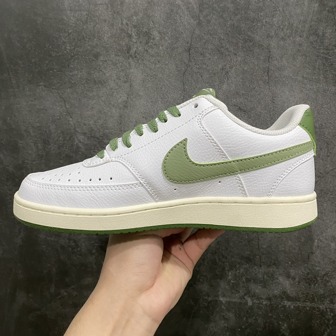 NK Court Vision Low CV low-top retro versatile breathable casual sports shoes white green FJ5480-100