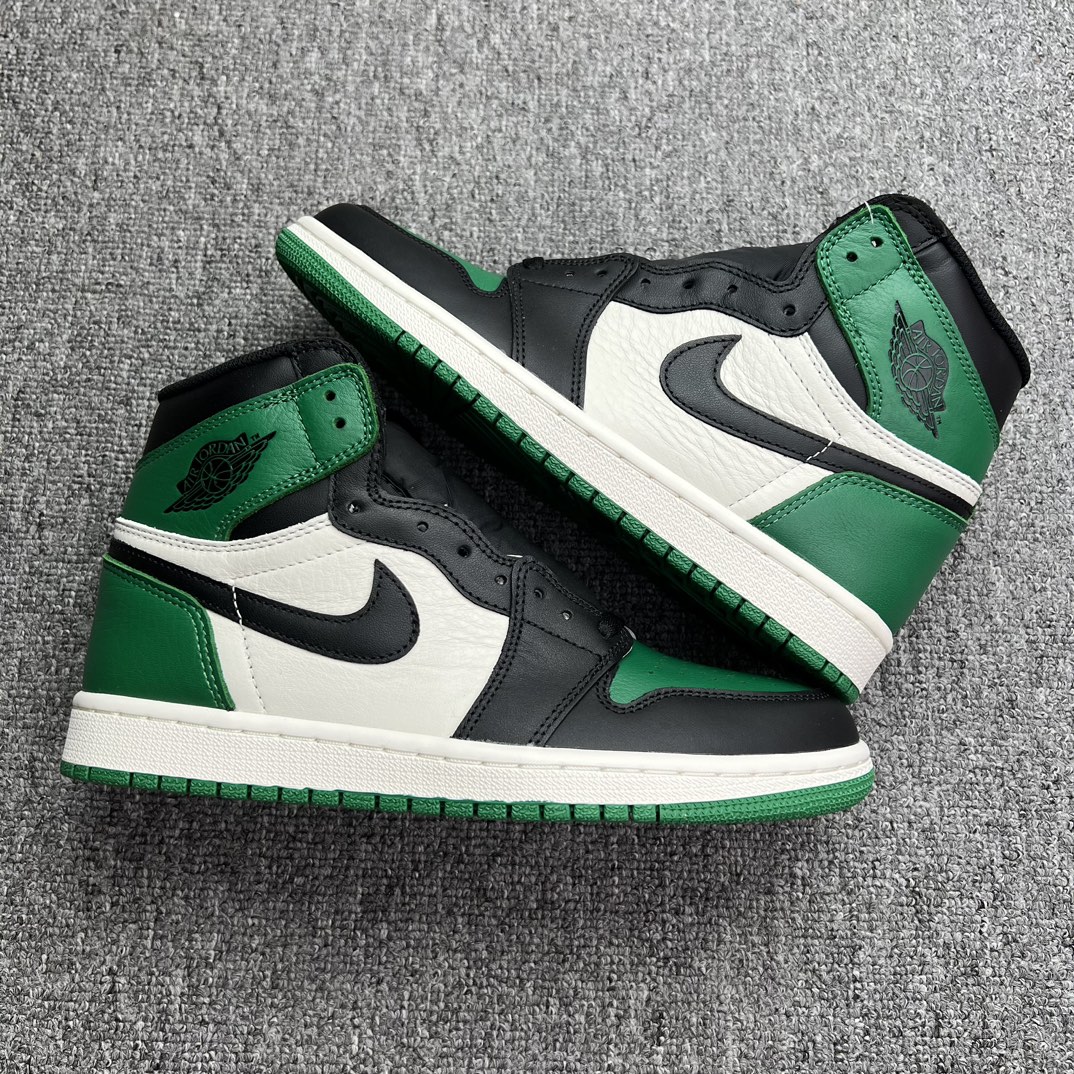 福利特价AirJordan1PineGreenAJ1乔1黑绿脚趾篮球鞋555088-302尺码36-47