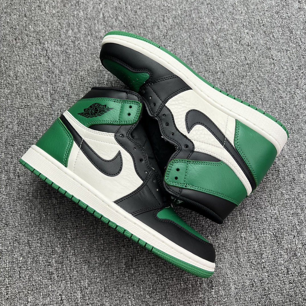 福利特价AirJordan1PineGreenAJ1乔1黑绿脚趾篮球鞋555088-302尺码36-47