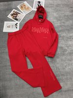 MaxMara Clothing Hoodies Black Red Printing Unisex Hooded Top