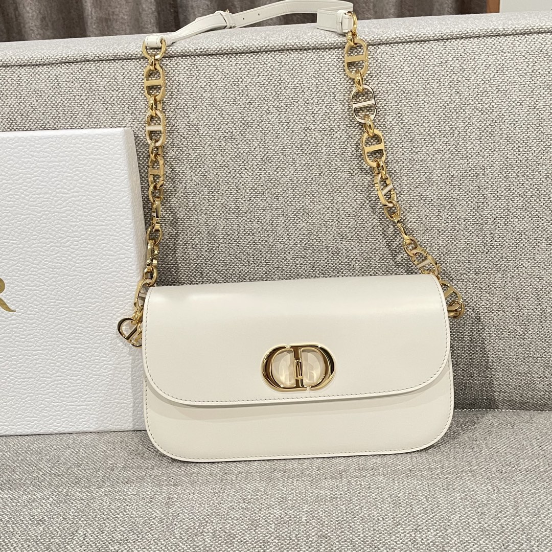 디올 Montaigne 22cm 화이트 소가죽 박스백 레플리카