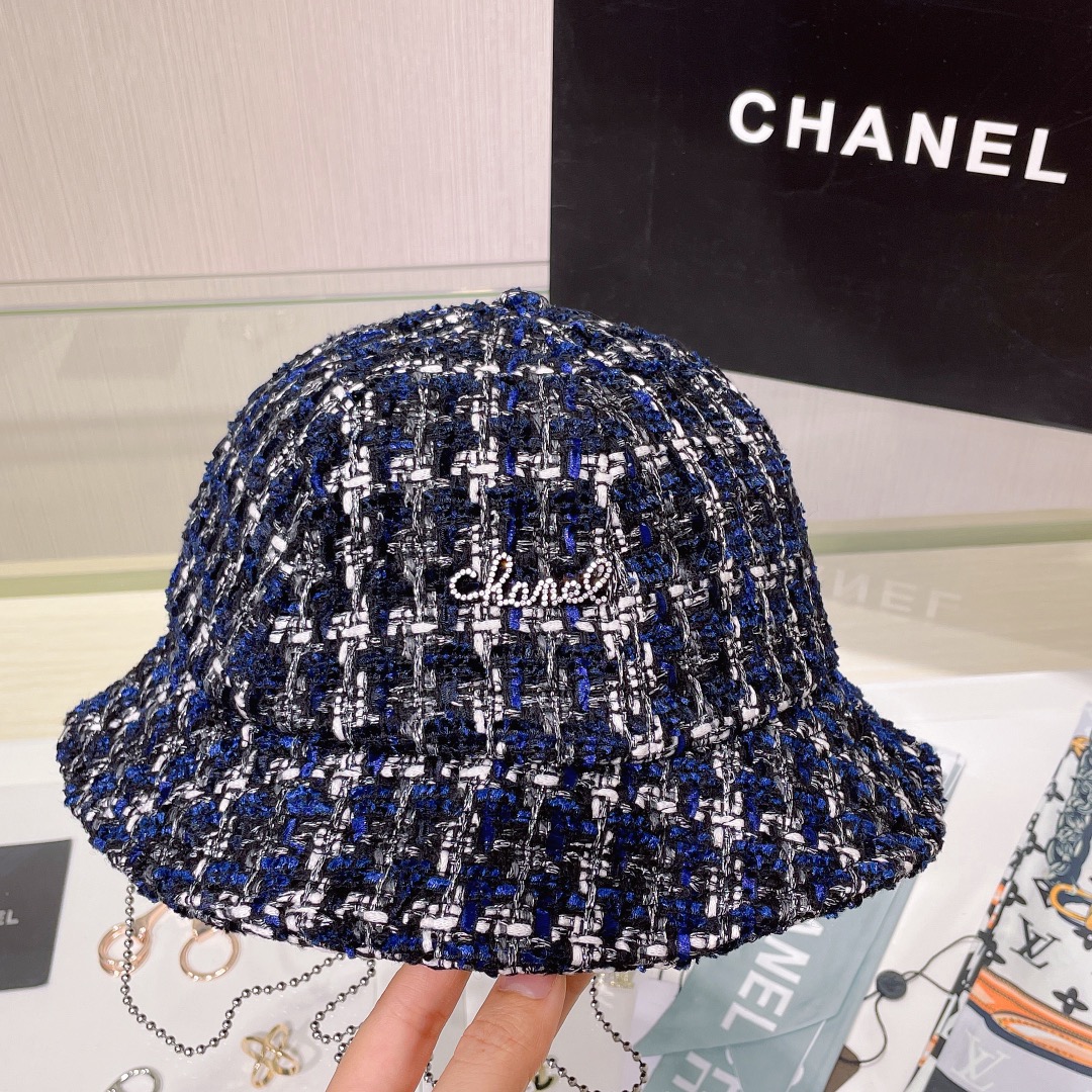 Chanel香奈儿2023秋冬新款名媛风渔夫帽可折叠出游携带方便头围57cm