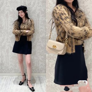 Dior Clothing Cardigans Tank Top Beige Leopard Print Knitting Fall/Winter Collection Vintage