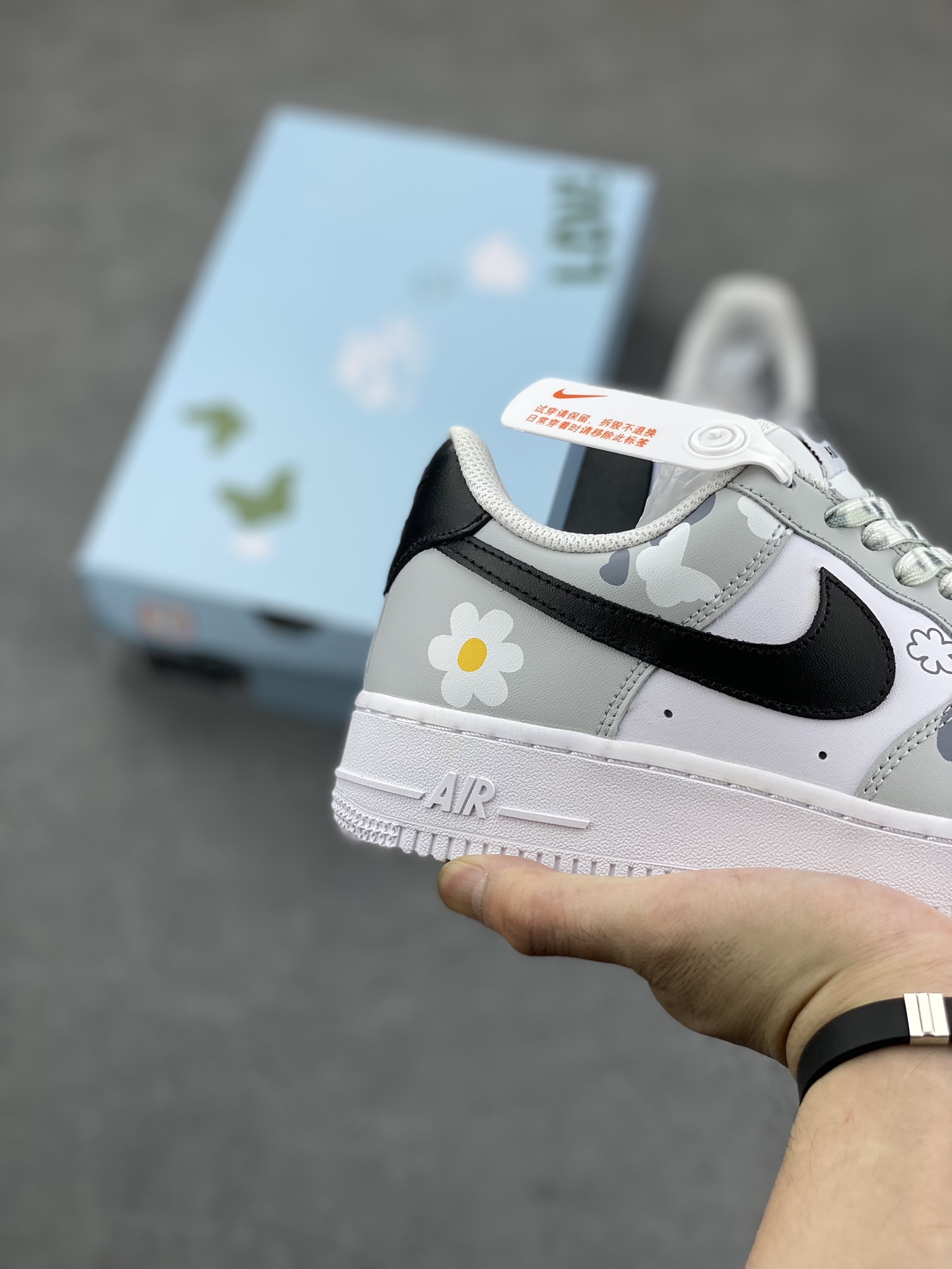 Nike Air Force 1 Low '07 Custom 'Love' Grey White Sneakers CW2288-665 6 i1693036392 1410 4
