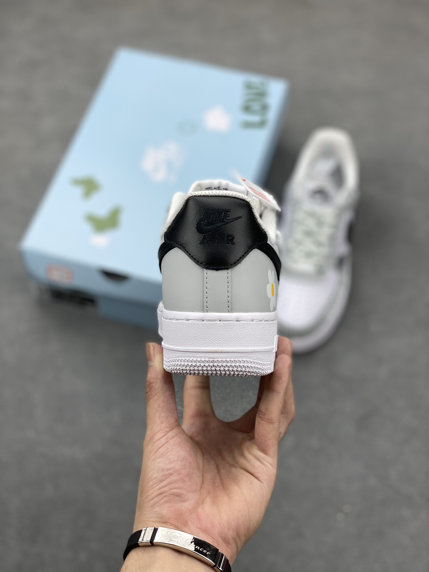 Nike Air Force 1 Low '07 Custom 'Love' Grey White Sneakers CW2288-665 5 i1693036392 1546 3