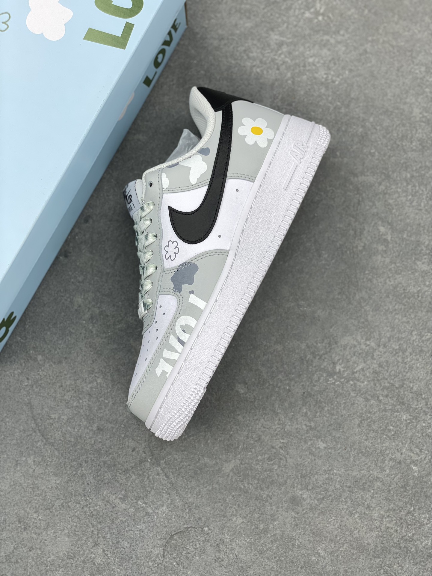 Nike Air Force 1 Low '07 Custom 'Love' Grey White Sneakers CW2288-665 8 i1693036392 2477 6