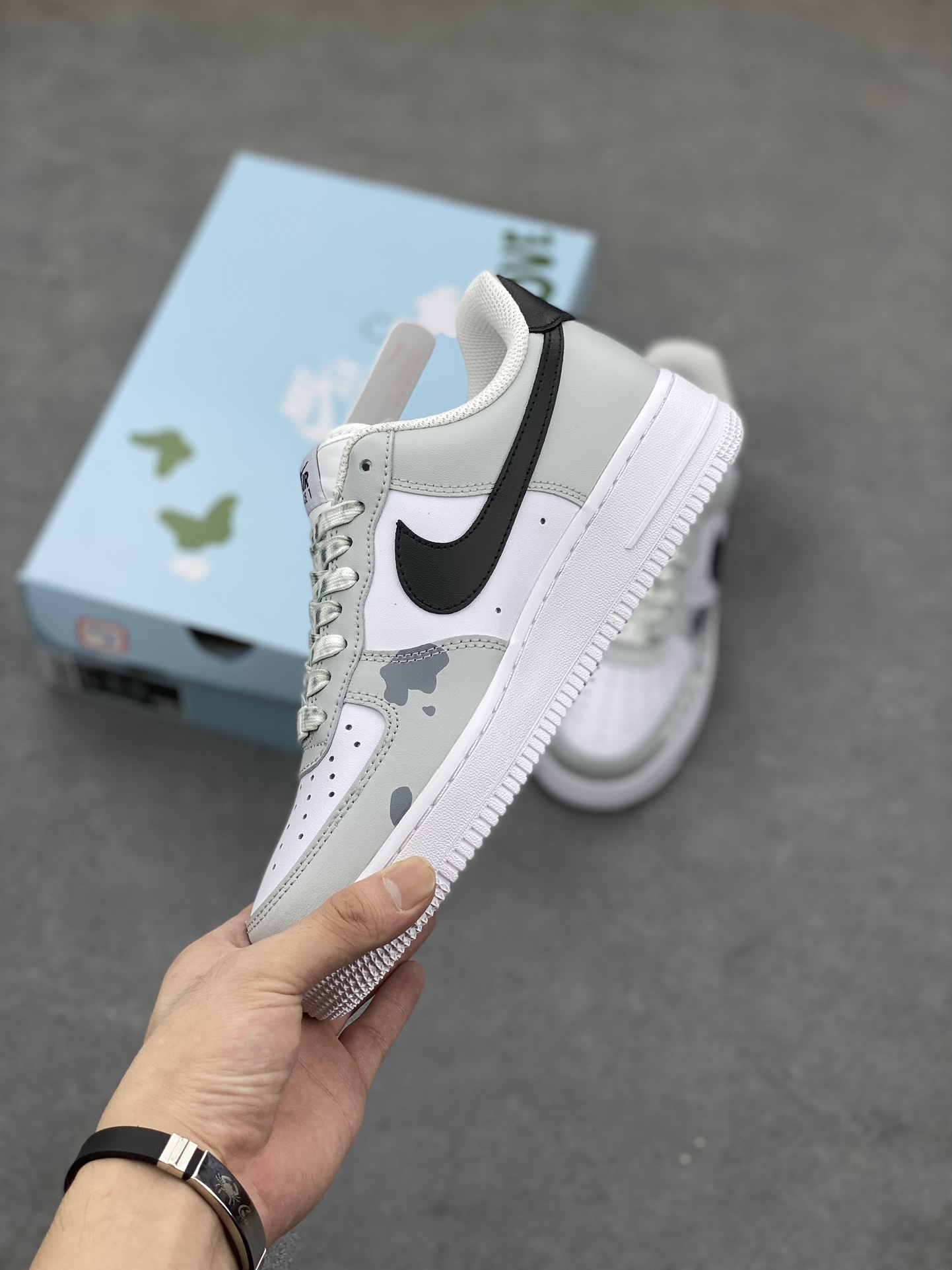 Nike Air Force 1 Low '07 Custom 'Love' Grey White Sneakers CW2288-665 4 i1693036392 3196 2