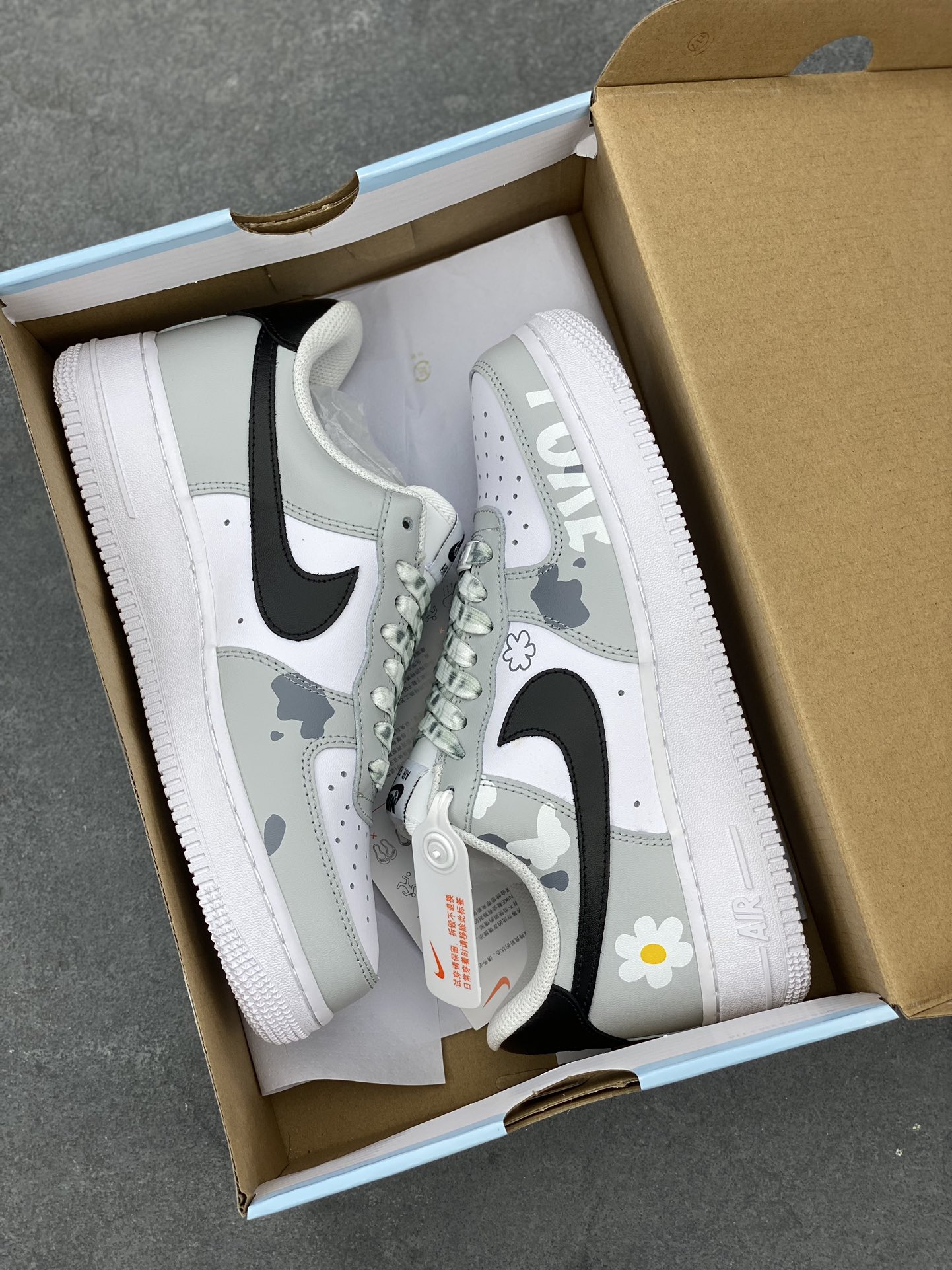 Nike Air Force 1 Low '07 Custom 'Love' Grey White Sneakers CW2288-665 10 i1693036392 3412 8