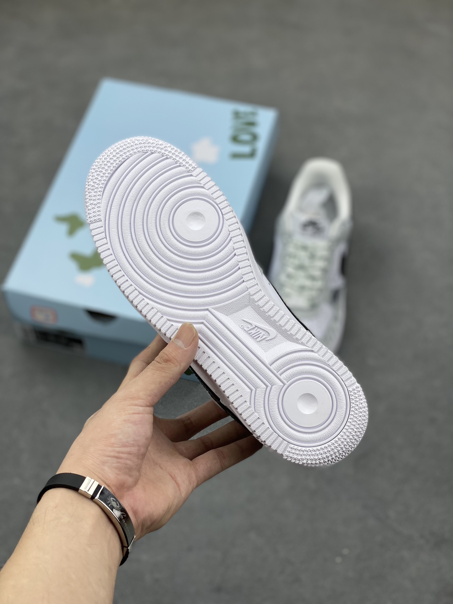 Nike Air Force 1 Low '07 Custom 'Love' Grey White Sneakers CW2288-665 7 i1693036392 503 5