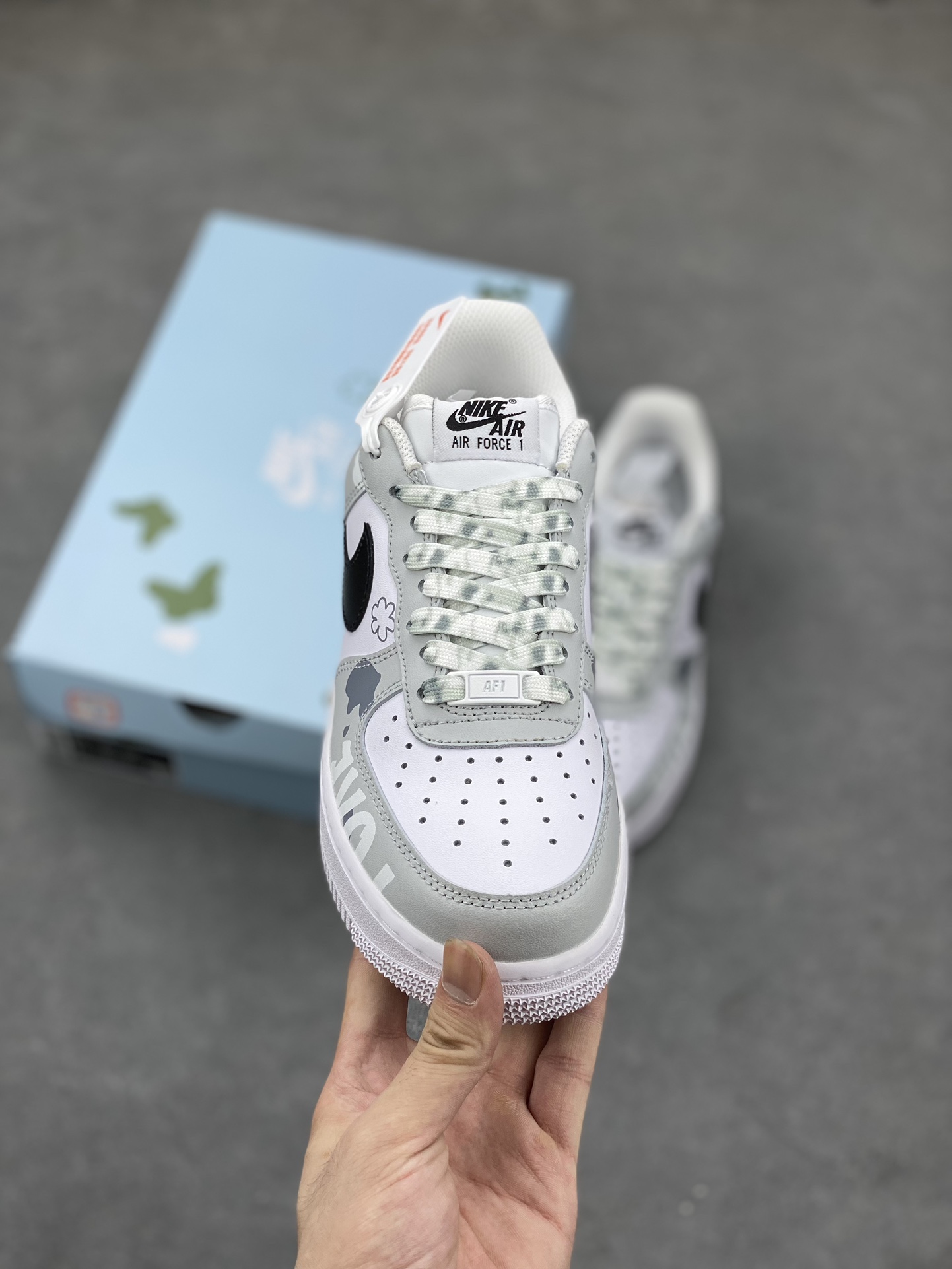 Nike Air Force 1 Low '07 Custom 'Love' Grey White Sneakers CW2288-665 3 i1693036392 7608 1