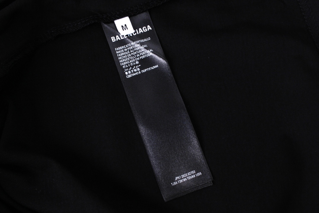 Balenciaga 官网品质BALENCI*GA/巴黎 2024新款 幻影双LOGO 图案印花长袖T恤