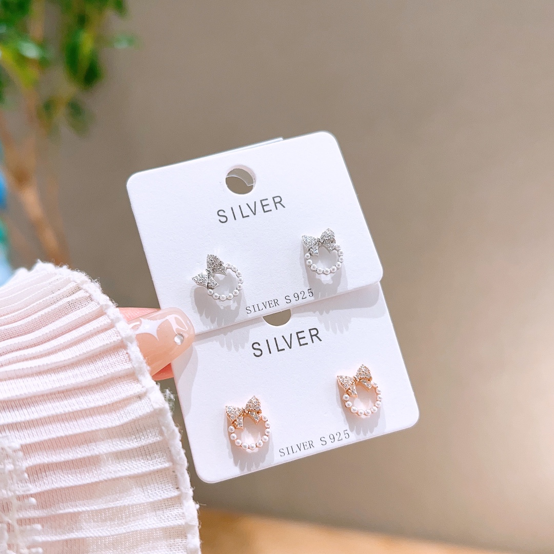 ラグジュアリー純銀イヤリングゴールド 母の誕生日