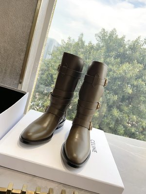 Best Quality Fake Celine Short Boots Gold Hardware Calfskin Cowhide Genuine Leather Rubber Fall/Winter Collection