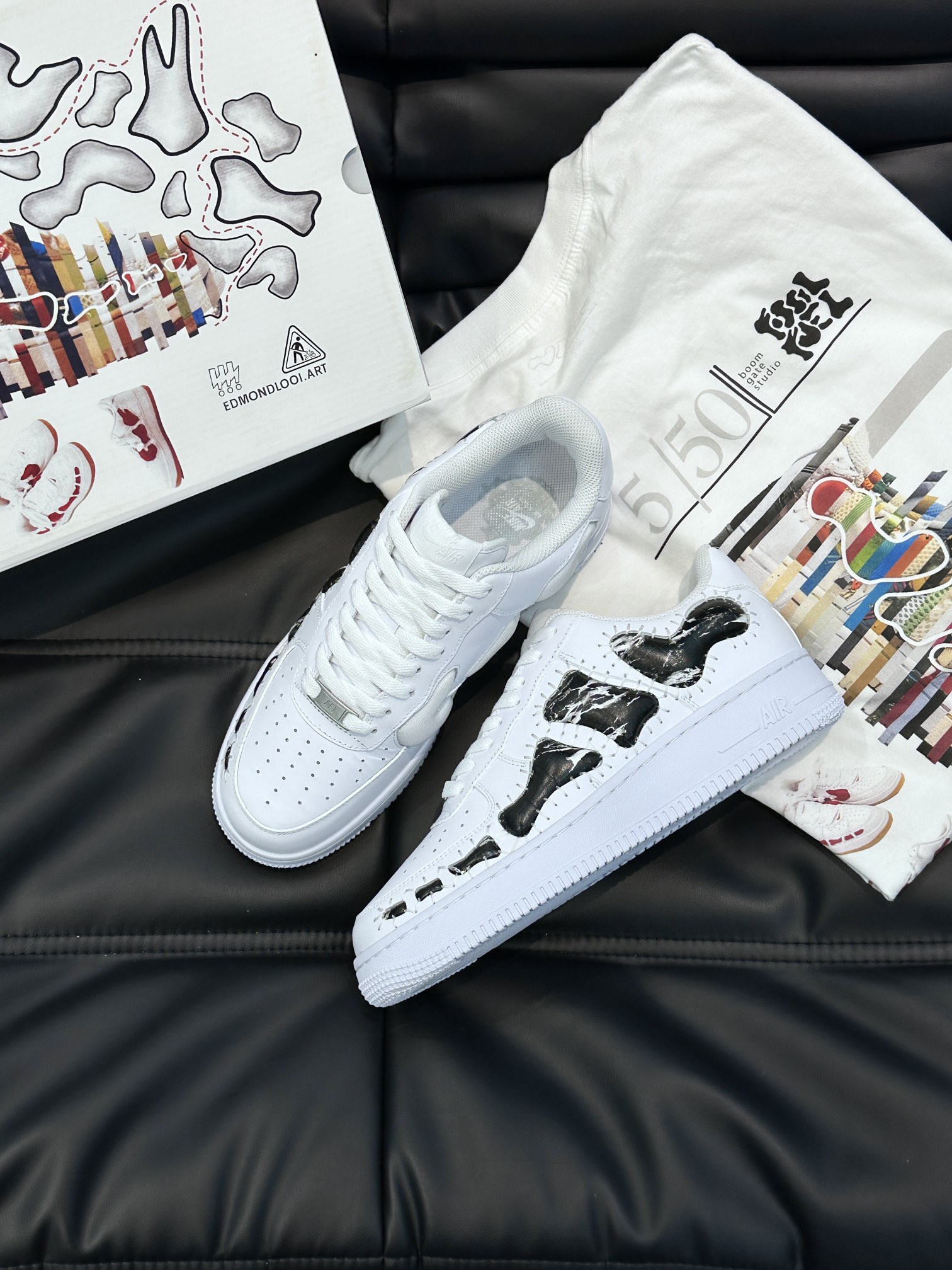 ️AF1*LV联名潮酷男士休闲运动鞋NikeAirforce1空军一号纯收工定制浮雕骨头鞋这款由国外大神