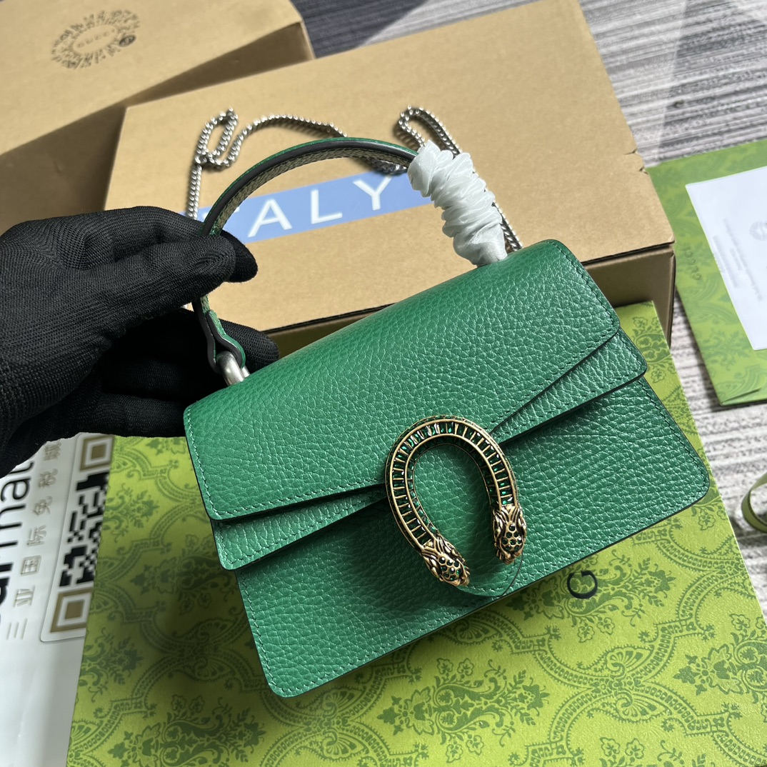 配全套包装️2023早秋系列中的这款Dionysus系列手袋以迷你造型演绎绿色皮革匠心打造巧妙融入品牌钟