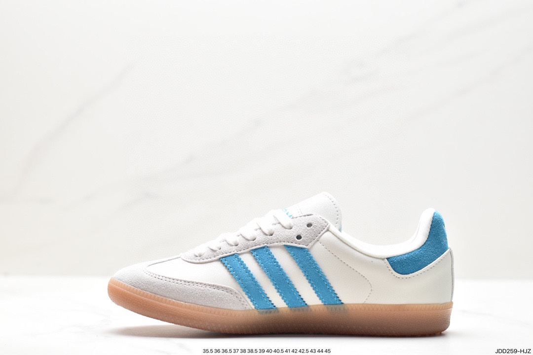 Adidas Originals Samba Vegan OG ”SPD” Samba Dance Shoes ”Silver Mist Princess Lace Caramel Sole” IE7096