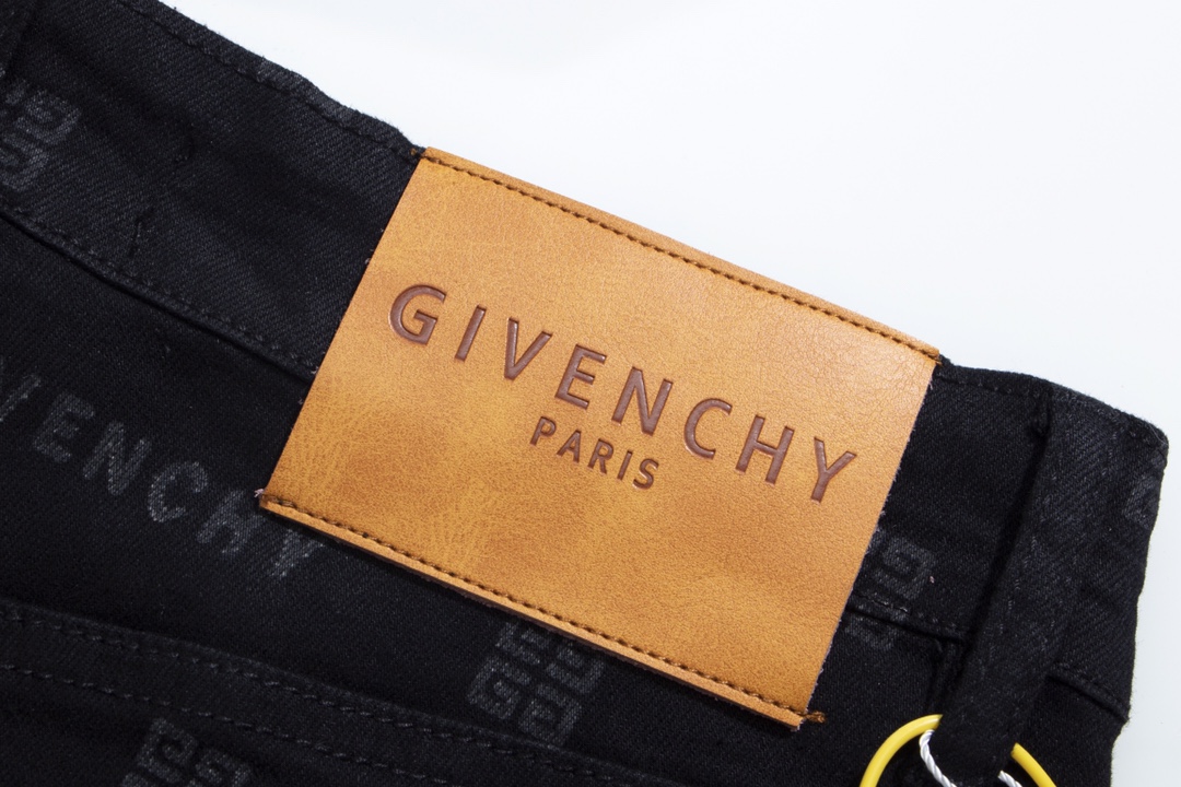 2023 Givanch & Givenchy Logo Jeans: Water-Washed Fabric, Original Hardware, Top Quality - 图片 9