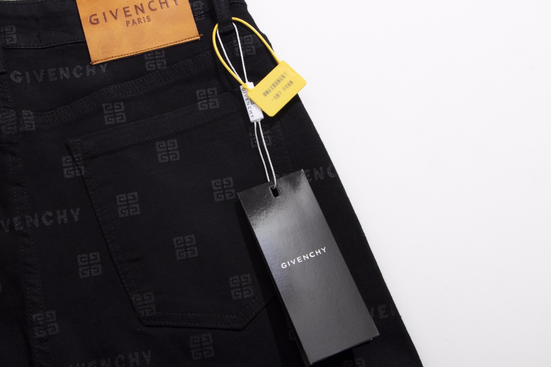 2023 Givanch & Givenchy Logo Jeans: Water-Washed Fabric, Original Hardware, Top Quality - 图片 8
