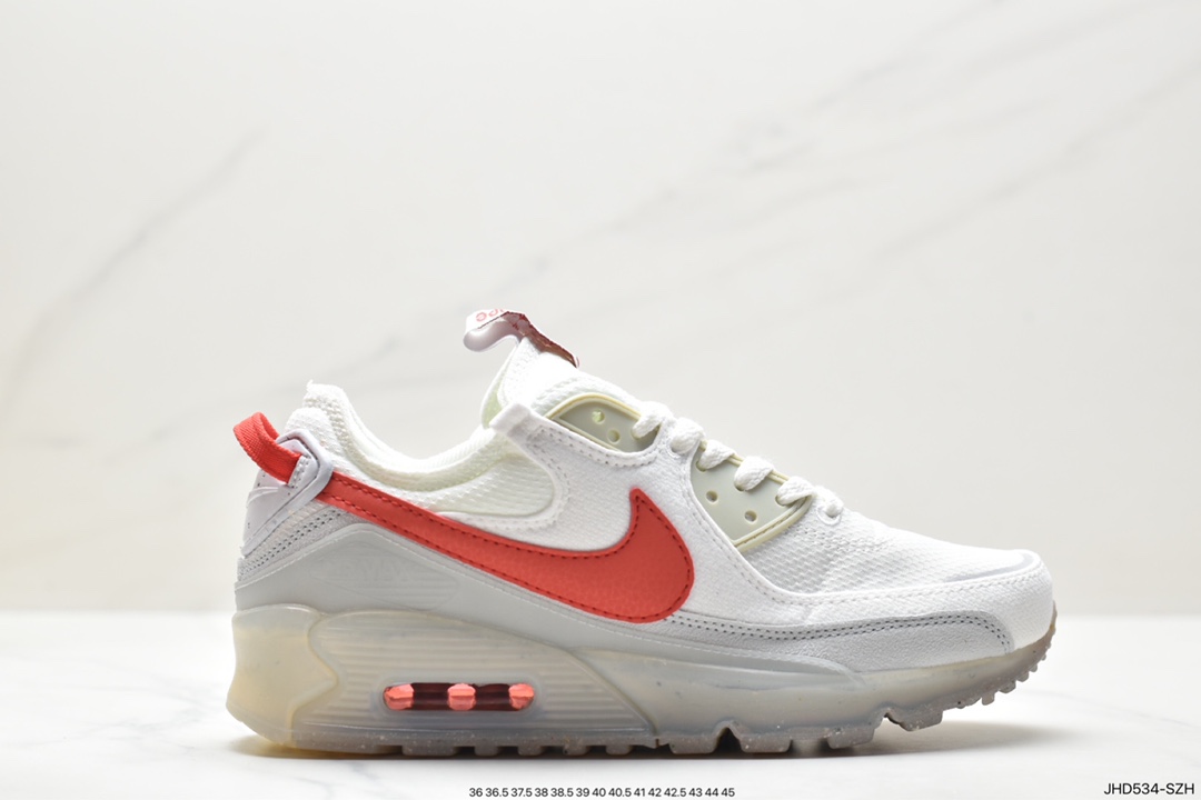 NK Air Max Terrascape 90”Grey/University Red“山川地形系列经典复古百搭休闲运动气垫慢跑鞋“牛津布白灰大学红冻底”DM0033-002