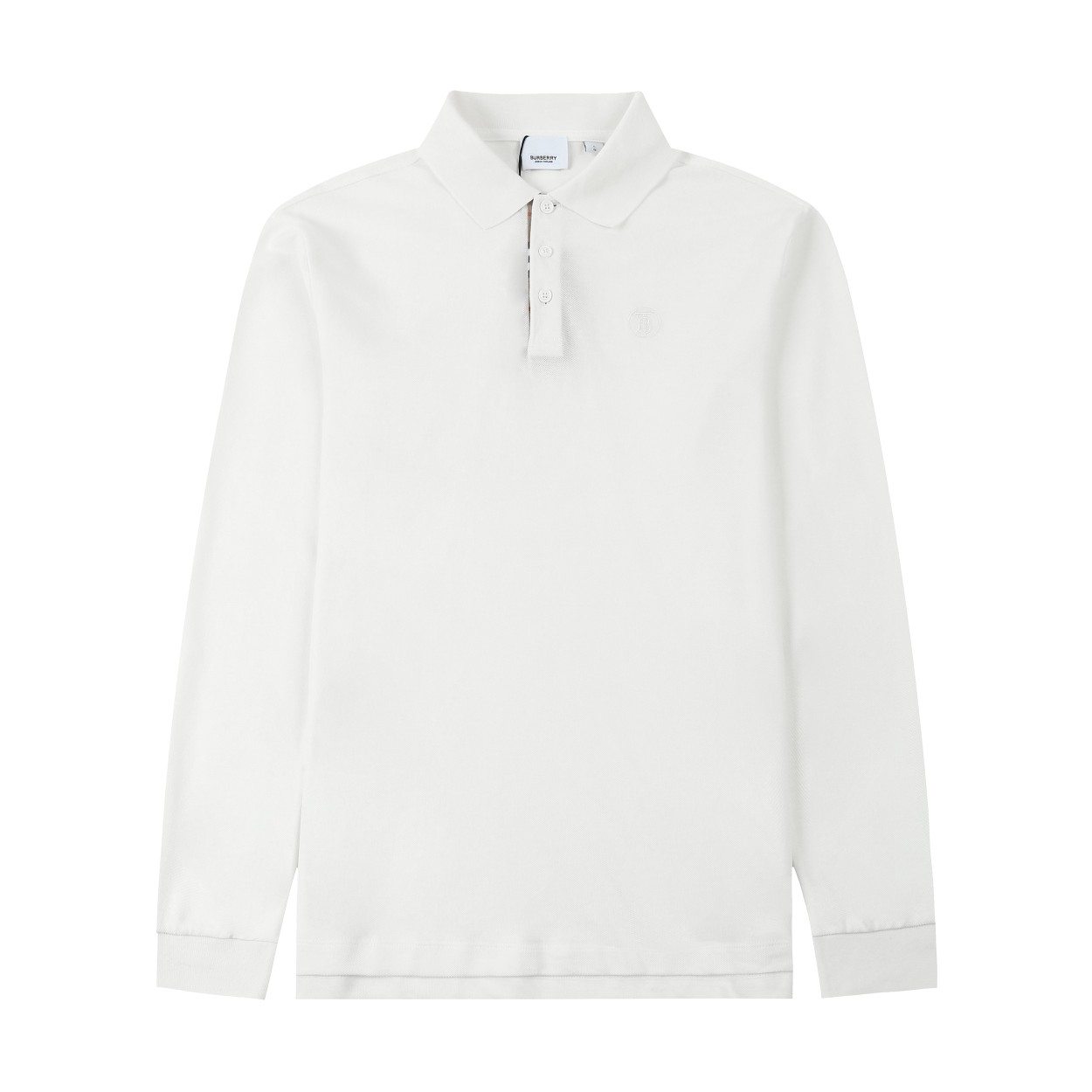 BBR Burberry*2024AW Polo nuevo de manga larga con cuello, con bordado Tajima del logotipo circular con la letra B, tape…