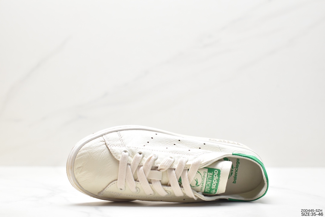 [Good version] Balenciaga x Adidas Originals StanSmith Paris Balenciaga joint Smith distressed style sneakers HP6784