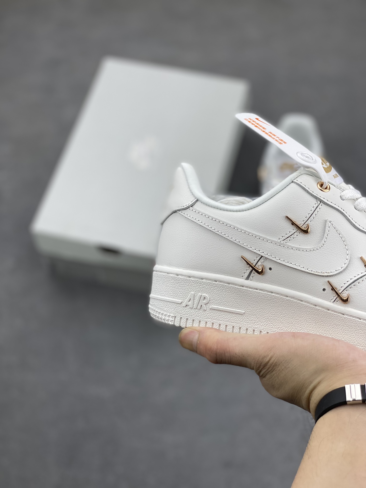 Nike Air Force 1 Low '07 All White with Mini Gold Hooks - Stylish Sneakers 6 i1693079097 1890 4