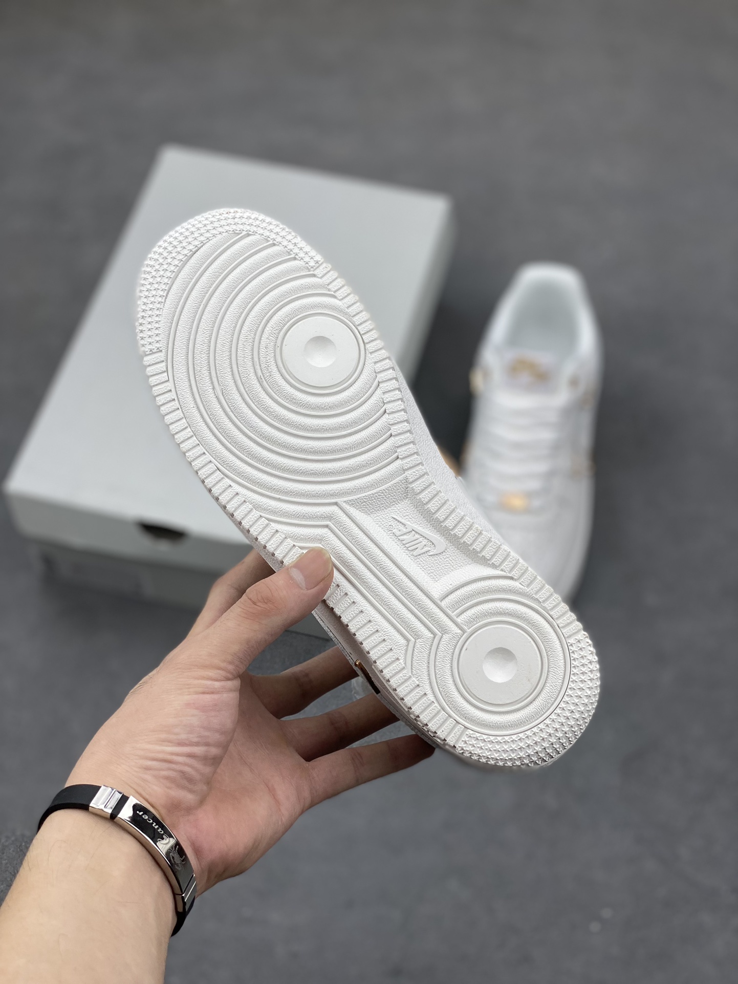 Nike Air Force 1 Low '07 All White with Mini Gold Hooks - Stylish Sneakers 7 i1693079097 3222 5