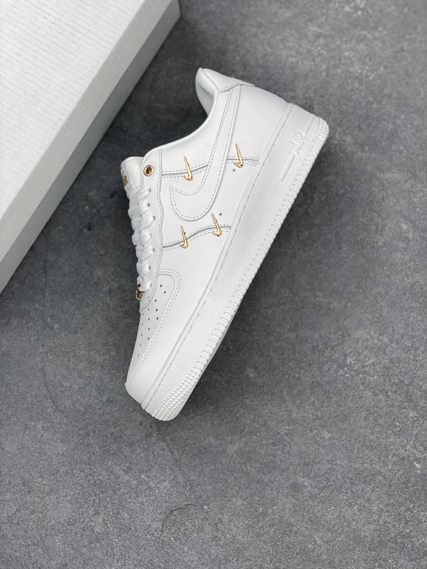 Nike Air Force 1 Low '07 All White with Mini Gold Hooks - Stylish Sneakers 8 i1693079097 3332 6