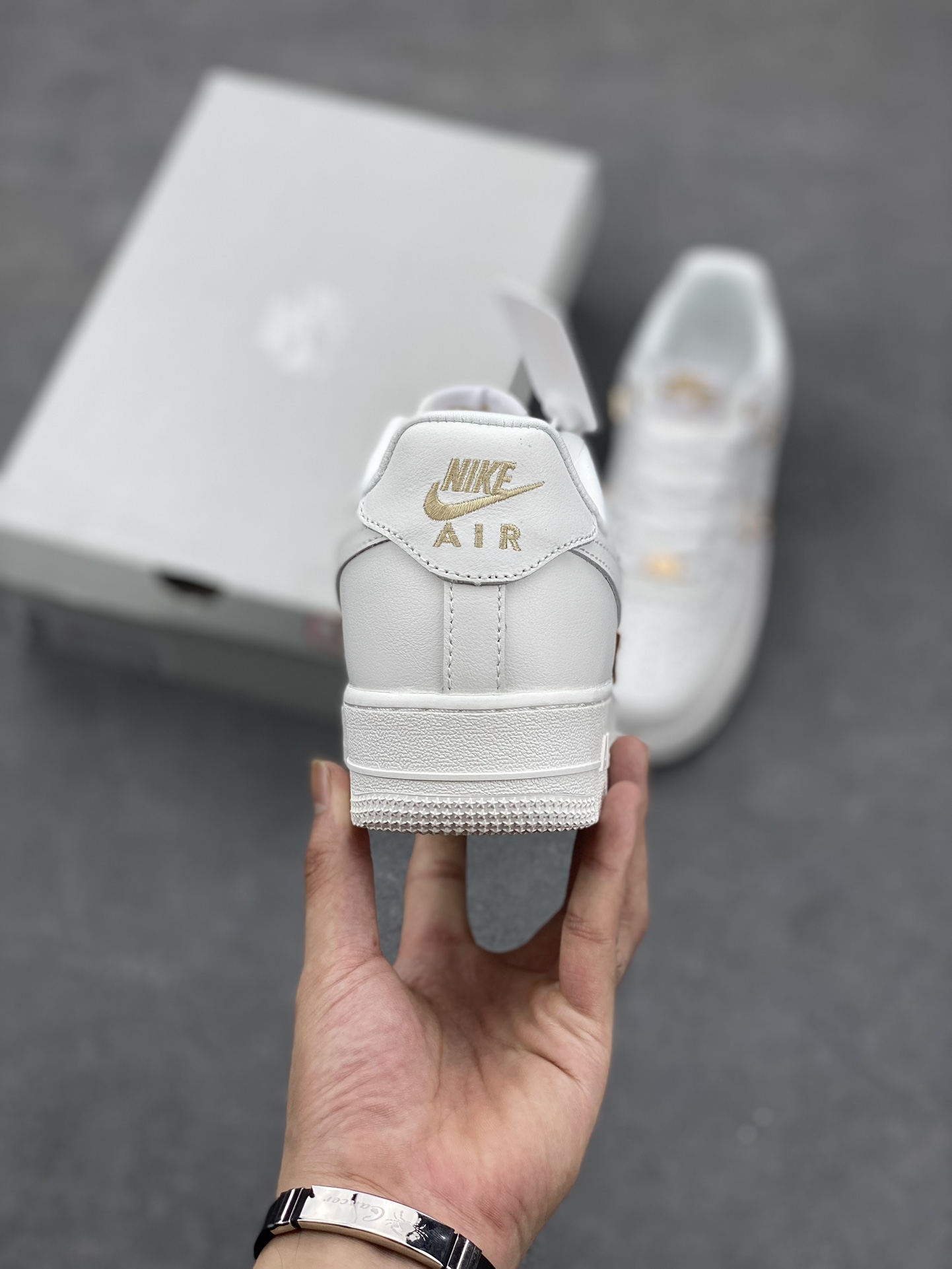 Nike Air Force 1 Low '07 All White with Mini Gold Hooks - Stylish Sneakers 5 i1693079097 486 3