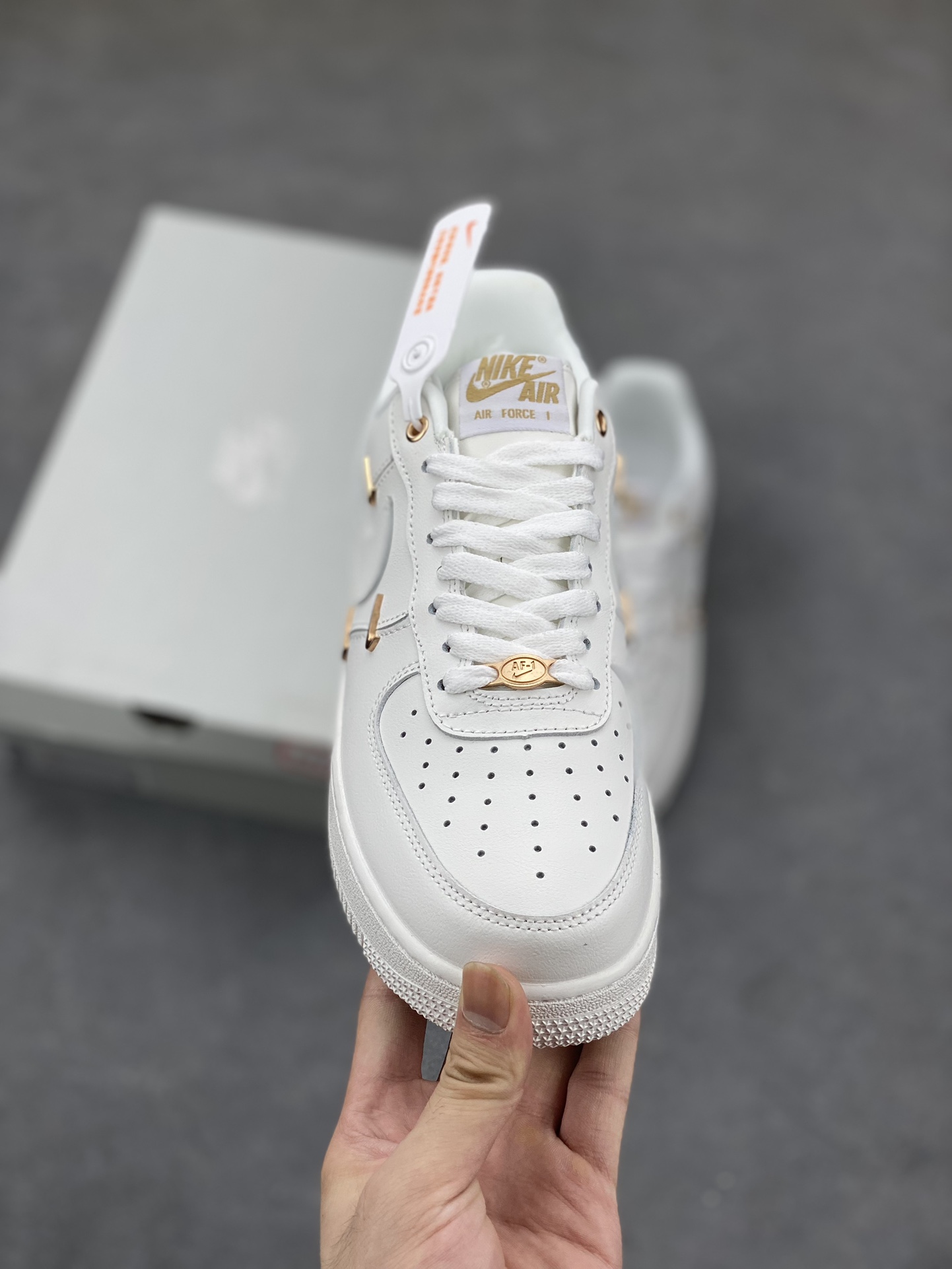 Nike Air Force 1 Low '07 All White with Mini Gold Hooks - Stylish Sneakers 3 i1693079097 5728 1