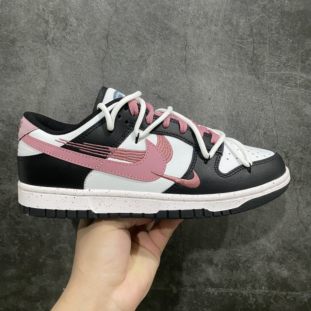 【CS版本】NK Dunk Low Multi-Color Swoosh SB低帮解构绑带活力三勾 黑白紫 FD4623-153