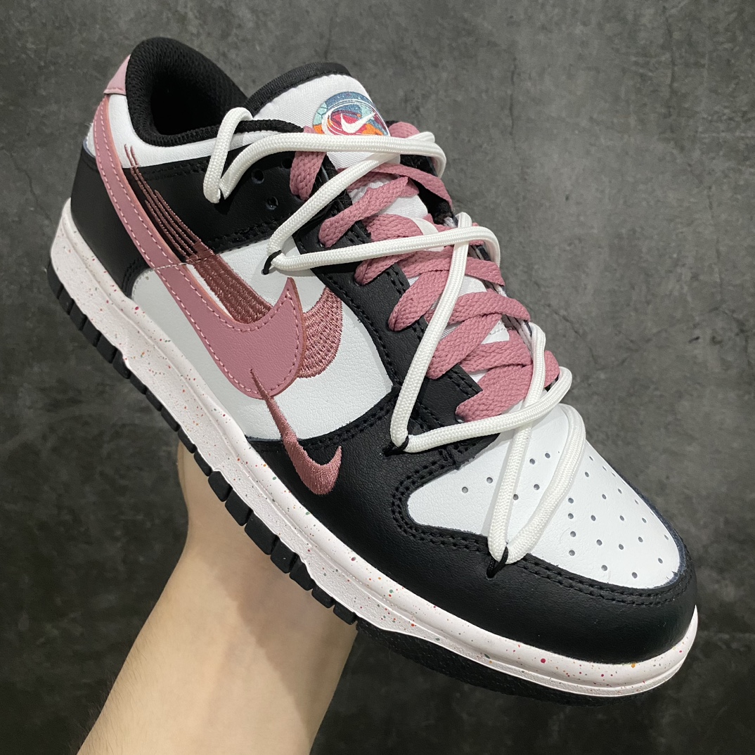 【CS版本】NK Dunk Low Multi-Color Swoosh SB低帮解构绑带活力三勾 黑白紫 FD4623-153