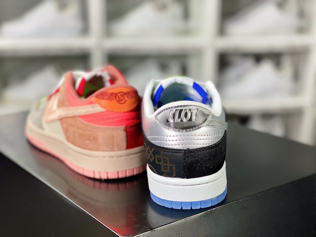 Clot x 【Nike】 SB Dunk Low ”20th Anniversary/What The” Dunk Series Low-top Casual Sports Skateboard Shoes ”Joint Brown Blue Gray Mandarin Duck” FN0316-999