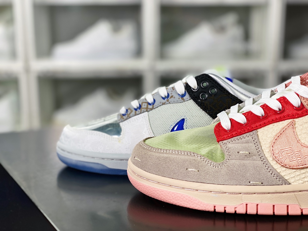 Clot x 【Nike】 SB Dunk Low ”20th Anniversary/What The” Dunk Series Low-top Casual Sports Skateboard Shoes ”Joint Brown Blue Gray Mandarin Duck” FN0316-999