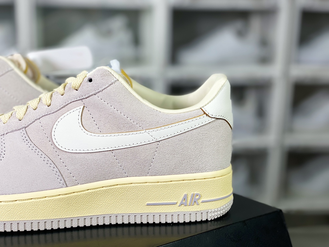 Air Force 1'07 LV8 Low ”Athletic Dept.” Air Force One series low-top sneakers ”leather light gray and white oxidation old yellow” FQ8077-104